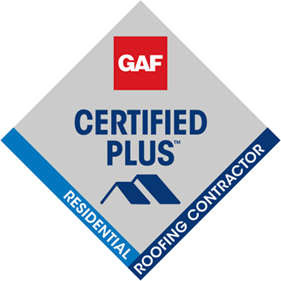 GAF Certified Plus roofing contractor badge